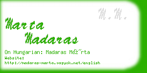 marta madaras business card